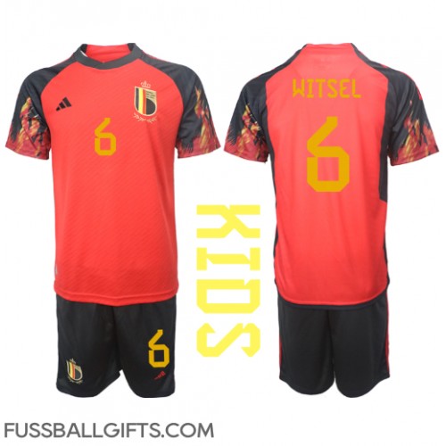 Belgien Axel Witsel #6 Fußballbekleidung Heimtrikot Kinder WM 2022 Kurzarm (+ kurze hosen)